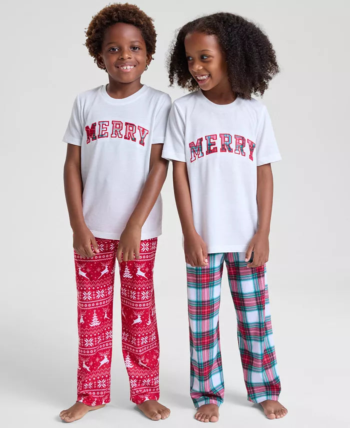 Festive Pajama Pants for Kids with Elastic Waist and Full Length Coverage