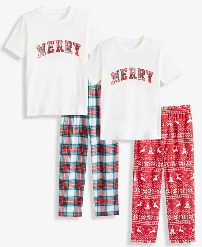 Festive Pajama Pants for Kids with Elastic Waist and Full Length Coverage