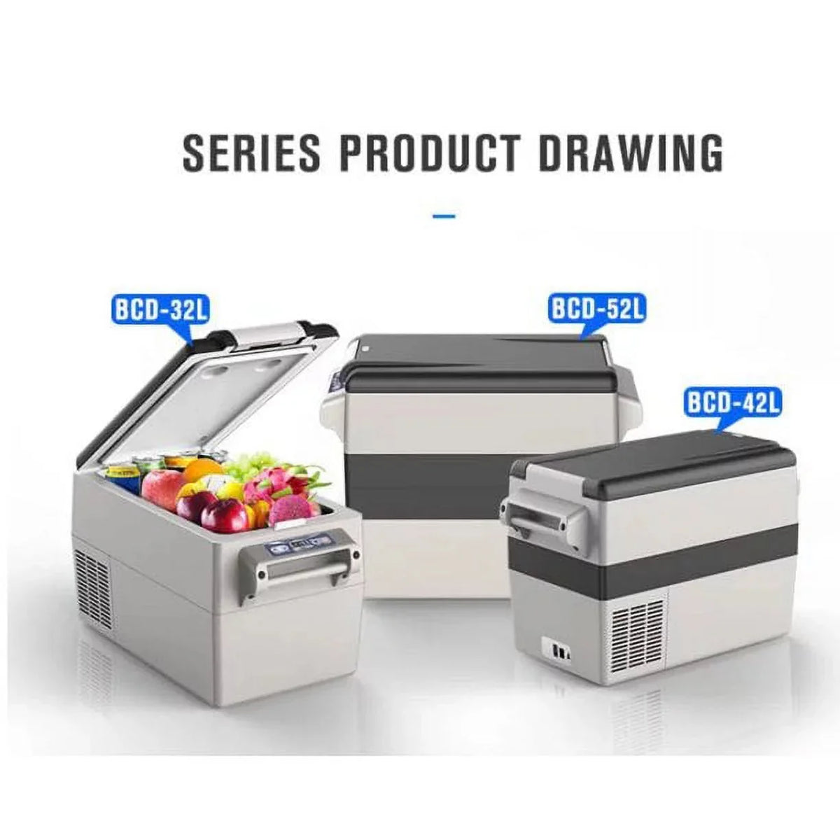 KAPAS 32L(34 Quarts) DC 12/24V portable compressor refrigerator freezer car fridge for car, home, truck and camping