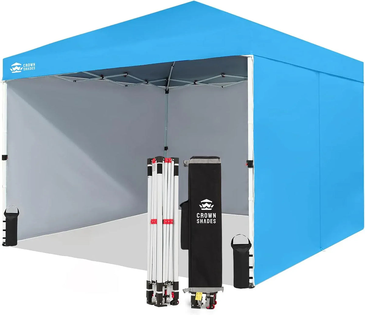 10X10 Comercial Instant Canopy Pop Up Tent with Center Lock (10x10 with 4 Sidewalls, Black)