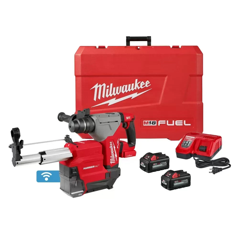 Milwaukee 2915-22DE M18 FUEL 18V 1-1/8 SDS Plus Rotary Hammer HAMMERVAC Kit