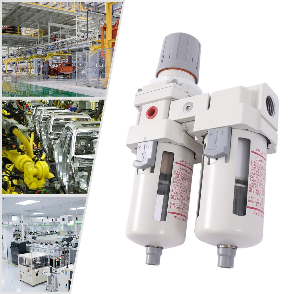 YIYIBYUS 1/2 NPT Air Pressure Regulator, Air Dryer Filter System, Water Trap Separator Semi-automatic Drain