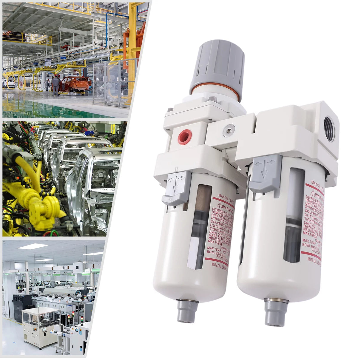 YIYIBYUS 1/2 NPT Air Pressure Regulator, Air Dryer Filter System, Water Trap Separator Semi-automatic Drain