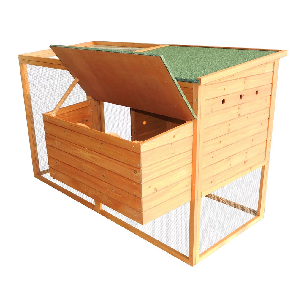 PawHut 64 Large Wooden Chicken Coop Kit With Outdoor Run And Nesting Box