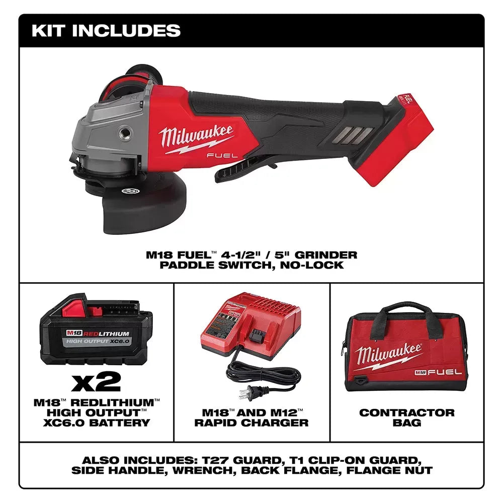 Milwaukee Pre-Sale 2880-22 M18 FUEL 18V 4-1/2 / 5 Grinder Paddle Switch No-Lock Kit