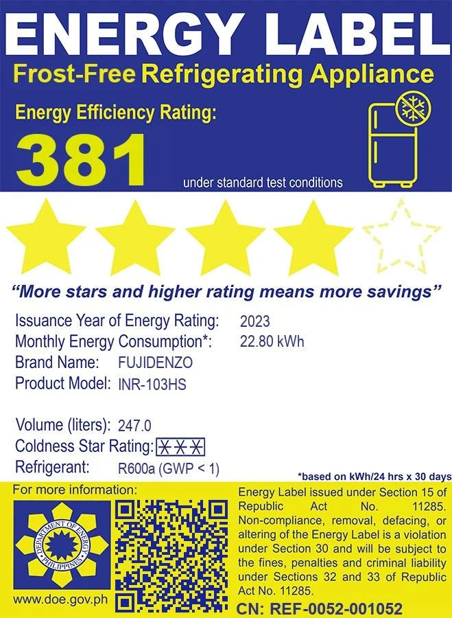 8.7 Cu. Ft. Refrigerator Frost-Free Inverter