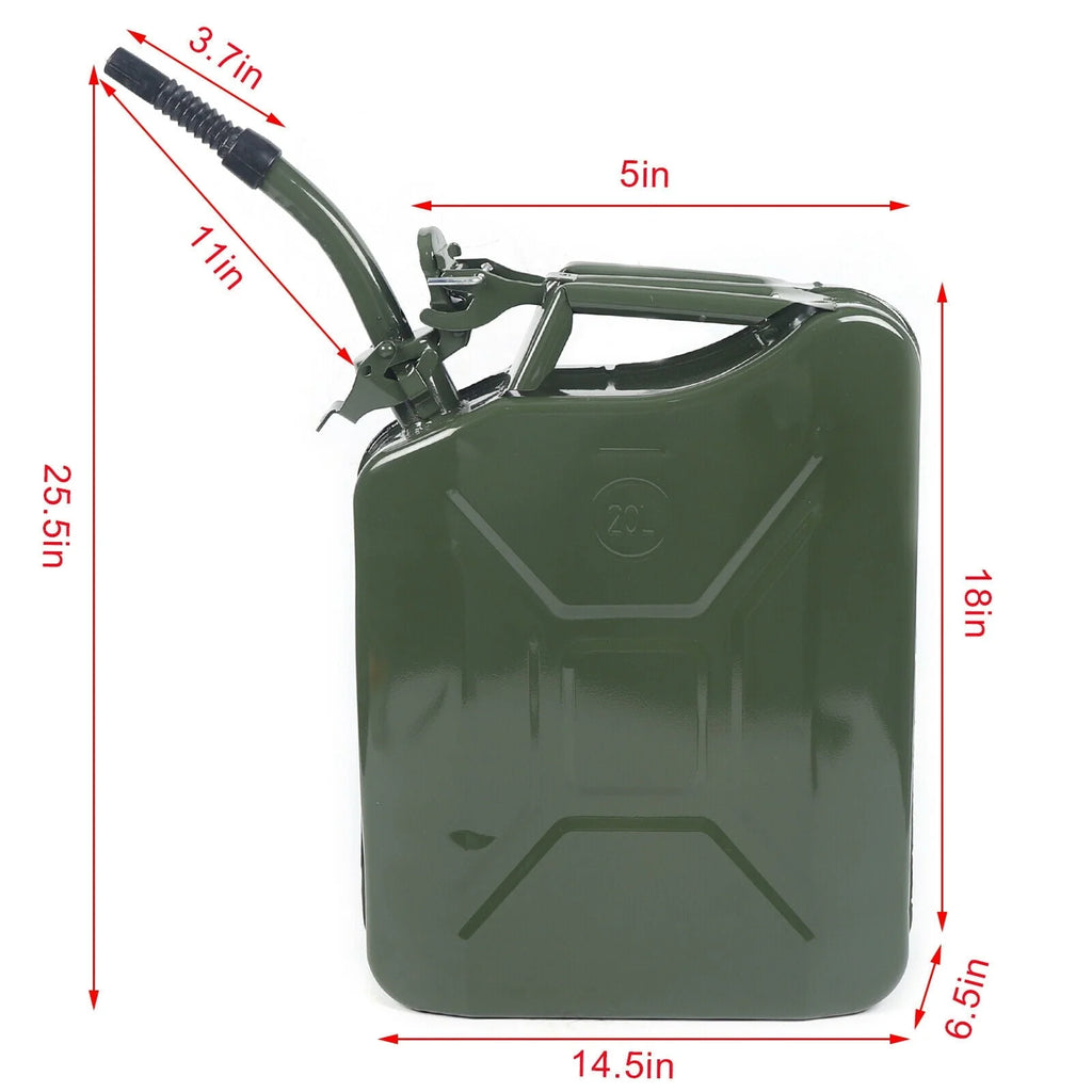 5 Gallon Metal Gas Can Fuel Container Gasoline Refill Tank Emergency Backup Diesel