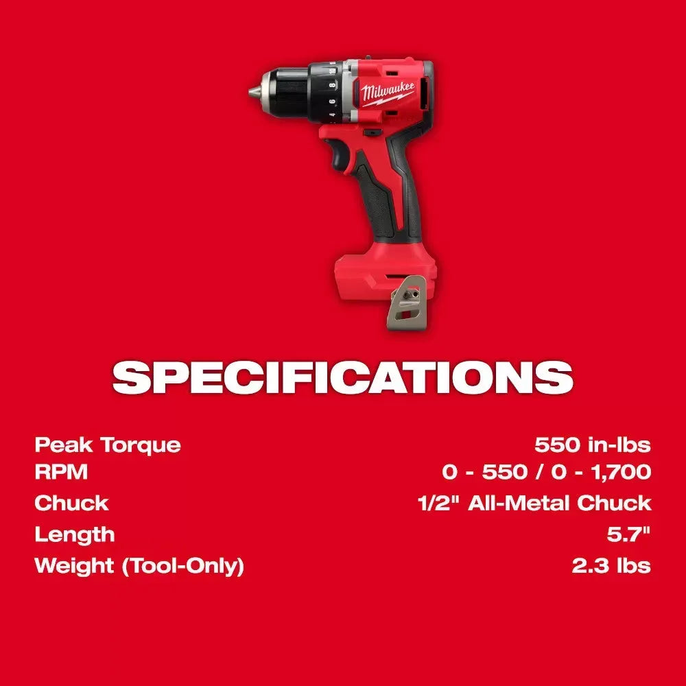 Milwaukee Pre-Sale Pre-Sale 3601-20 M18 18V 1/2 Compact Brushless Drill Driver - Bare Tool