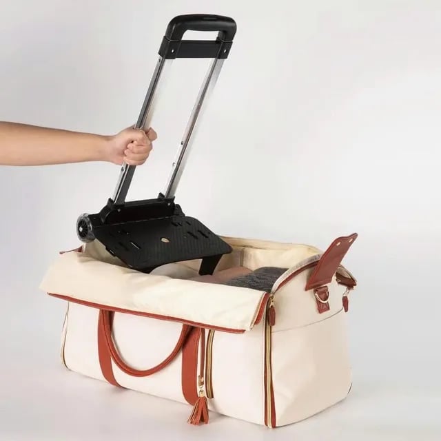 Foldable Carry On Travel Bag with Garment Hanging Zone and Rolling  Wheels