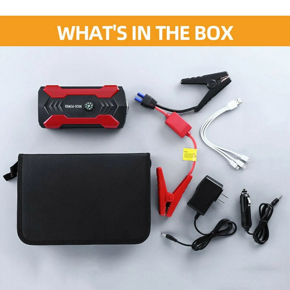 Xhy Jump Starter 12V Car Battery Pack Booster Jumper Box Emergency Start Power Bank Supply Charger with Built-in LED Light