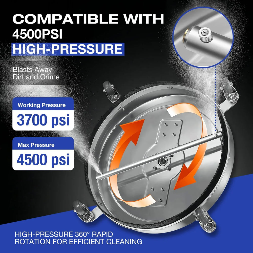 20 Inch Pressure Washer Surface Cleaner Power Washer Dual Handle 4500 PSI