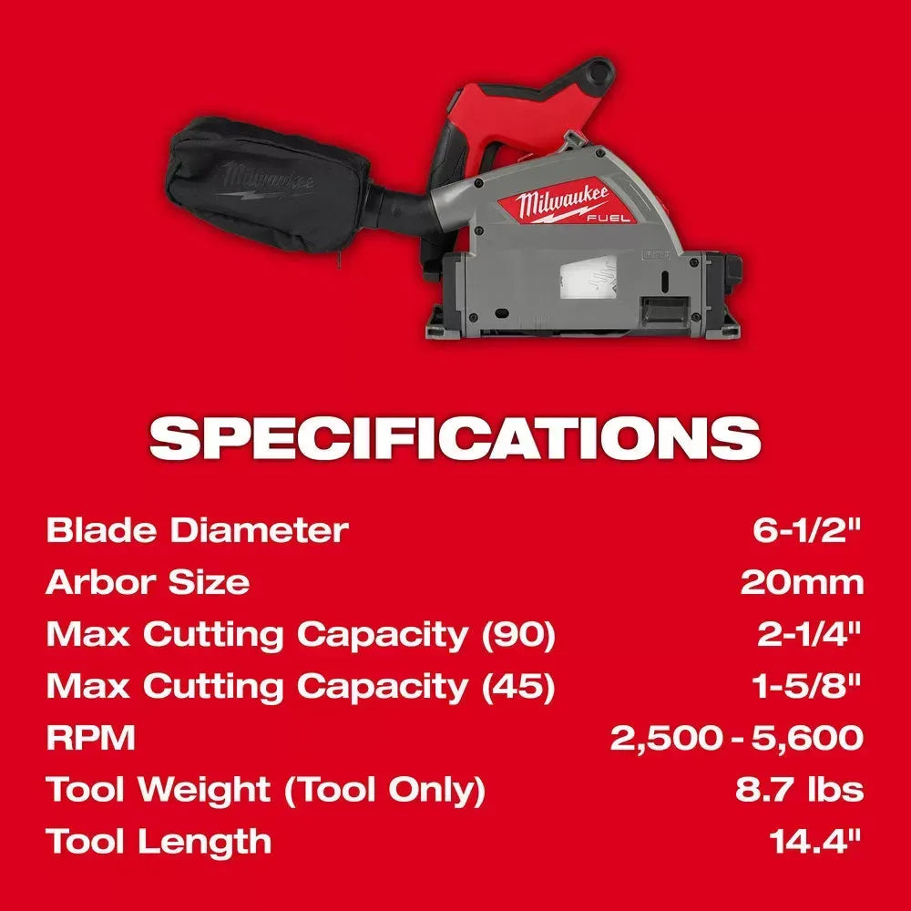Milwaukee 2831-21TB M18 FUEL 18V Track Saw Kit w/ 55 Track Saw Guide and Blade