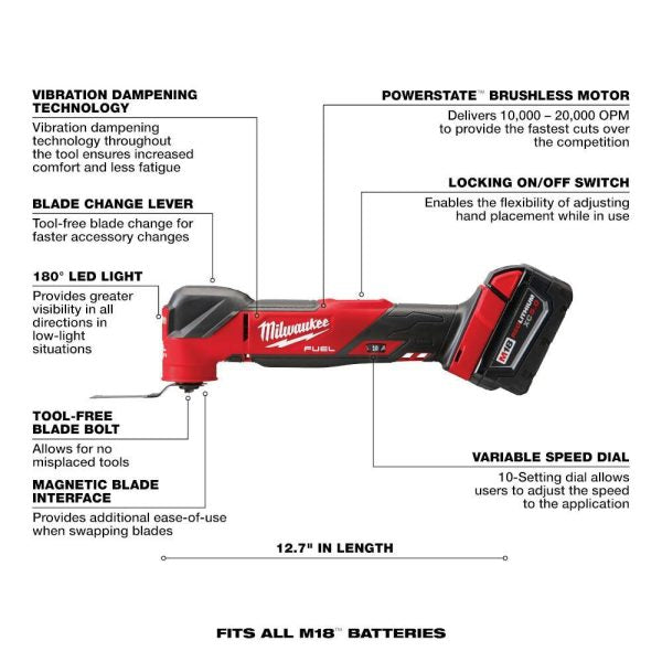 2836-21 Cordless Brushless Oscillating Multi-Tool Kit with Battery and Charger