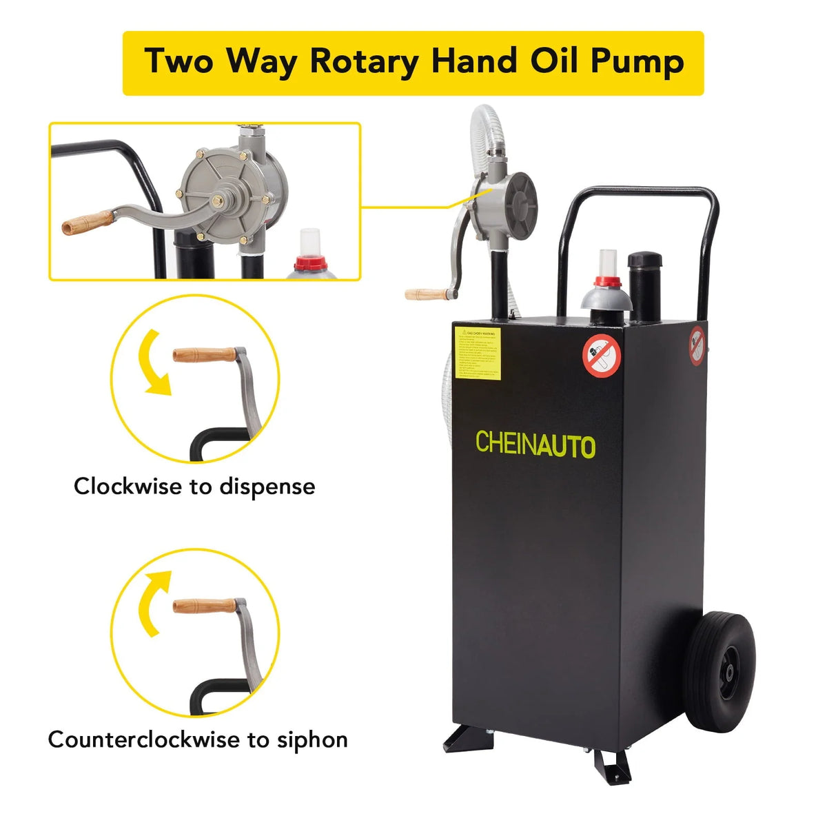 DSstyles 30 Gallon Gas Caddy with PumpStorage Tank Portable Gasoline Dieselfor Car, Lawnmower, ATV, Boat, Motorcycle