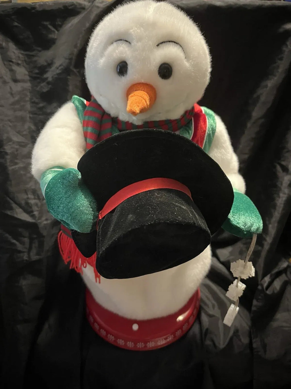 18 GEMMY SNOWFLAKE SPINNING, SINGING, DANCING, ANIMATED SNOW MISER SNOWMAN