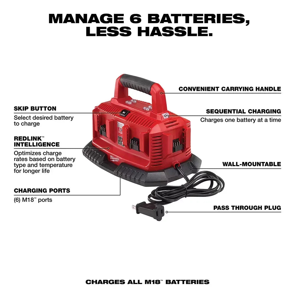 Milwaukee 48-59-1806 M18 18 Volt Six Pack Sequential Compact Size Charger