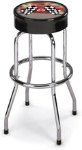 Shop Stool – 30 Swivel Padded Vinyl Seat with USA Flag Design, Chrome-Plated Legs, 330 lb Capacity – Ideal for Garages, Shops & Patriotic Workspaces