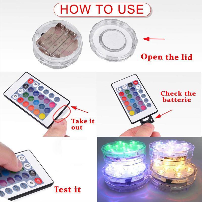 Color Changing Submersible Pool Light with 12-Color Remote and Automatic   Modes