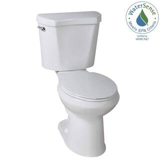 2-Piece 1.28 GPF High Efficiency Single Flush Elongated Toilet in White
