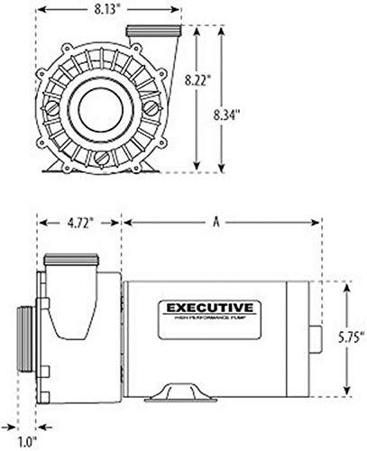 4.5-HP 230V Two-Speed Spa Pump, Side Discharge, 48-Frame
