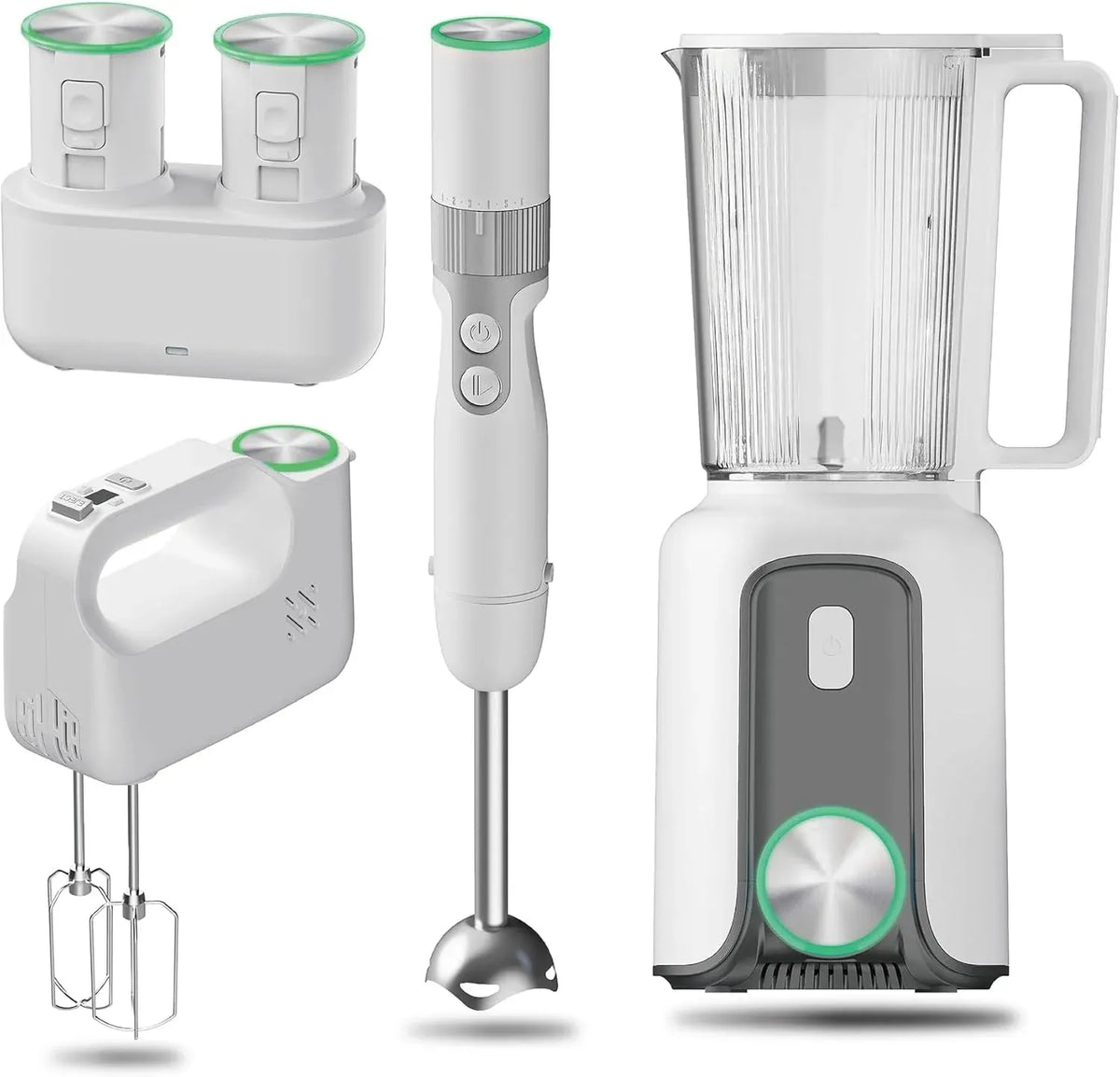 3-in-1 Cordless Kitchen Gift Set, Rechargeable Cordless Immersion Blender, Mixer & Smoothie Maker with Fast Charger, Housewarming Gifts New Home