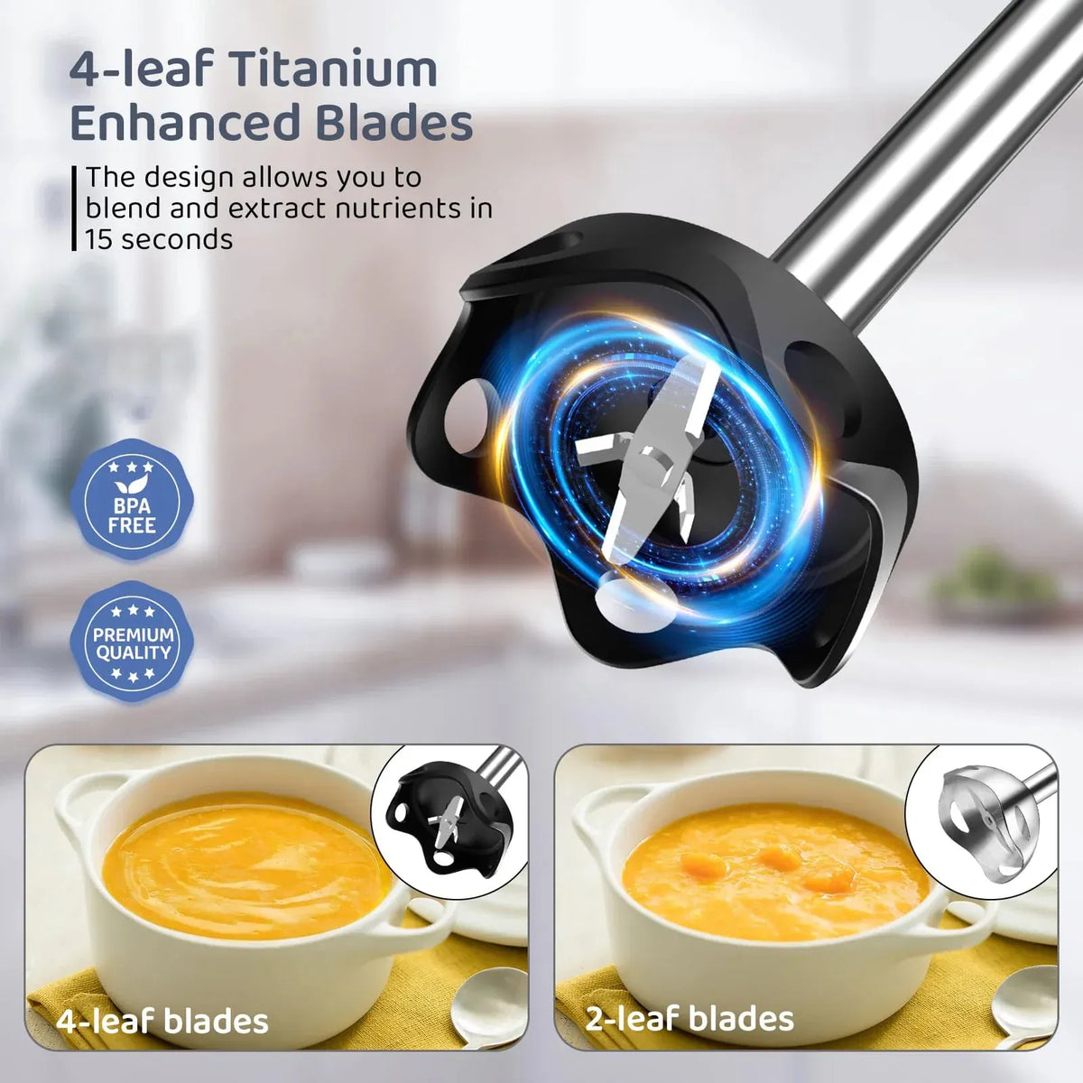 1000Watt Powerful Handheld Immersion Blender,Vegetable Meat Immersion Egg Beater