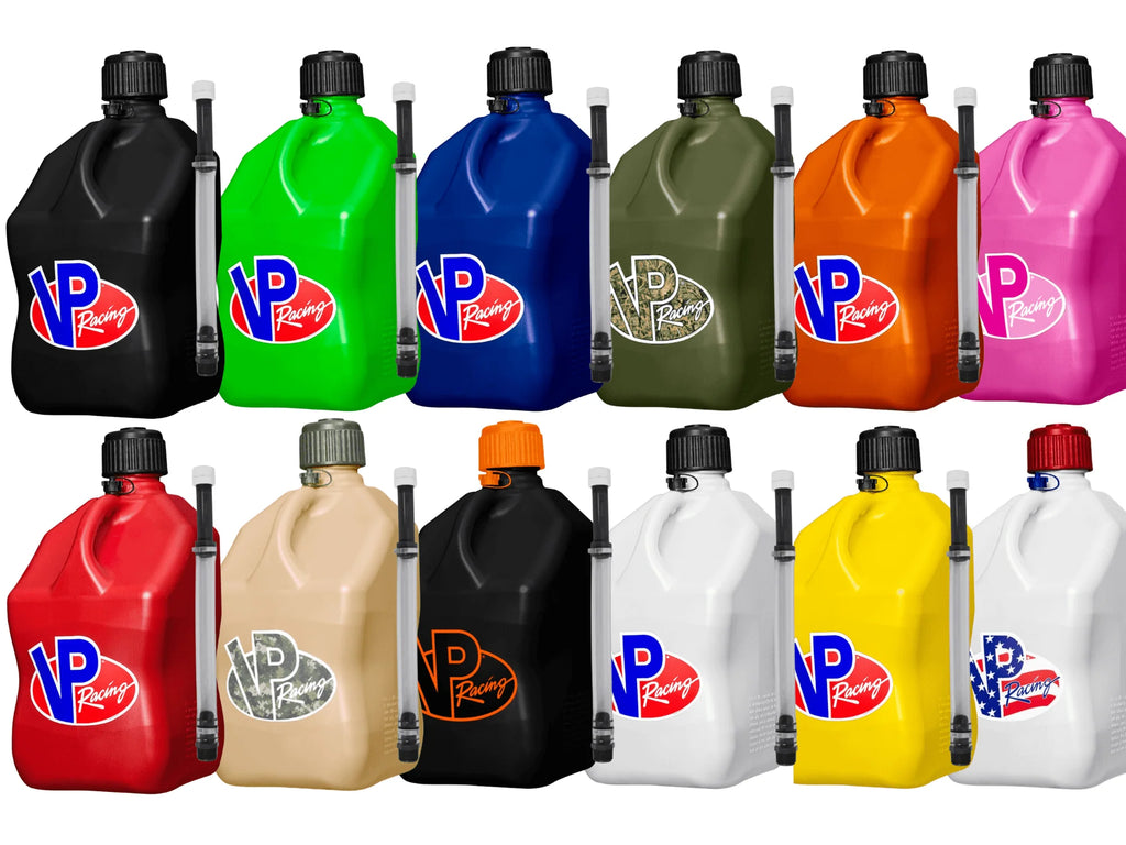 VP Racing Utility Jug 5.5 Gallon + Deluxe Hose - Mix and Match Between 11 Different Colors - Made in the USA (2 Pack, Pink)