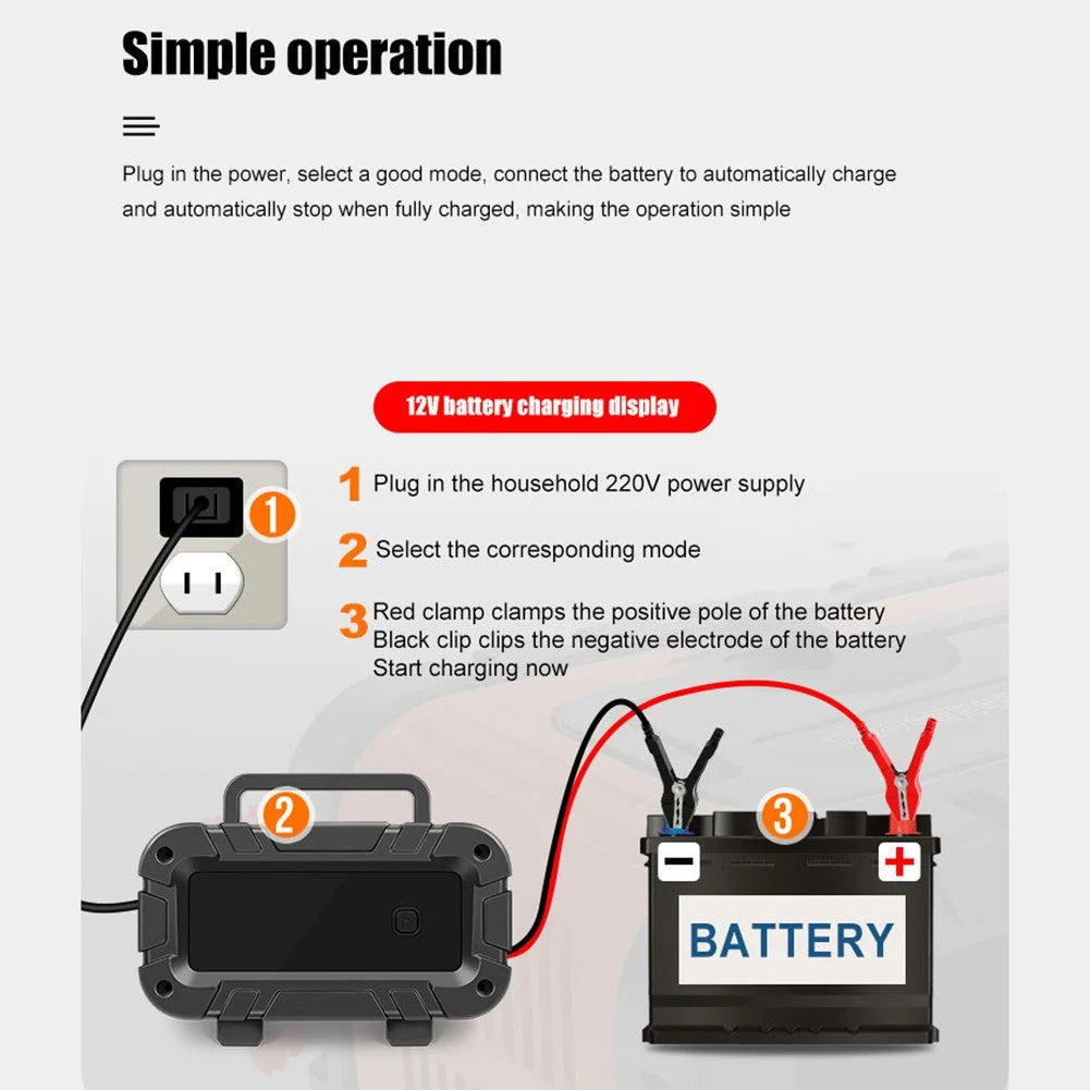 suyin Car And Motorcycle Battery Charger 12V/6A Intelligent Pulse Repair Charger