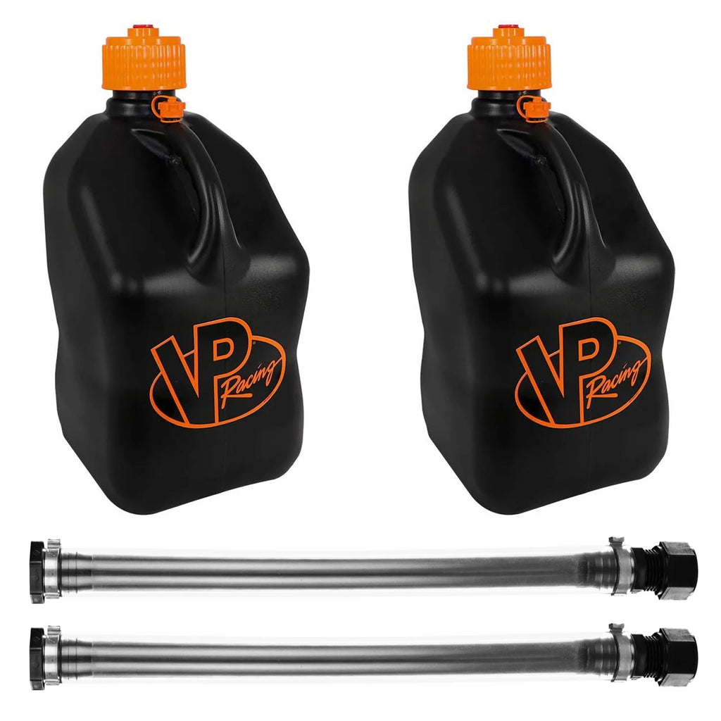 VP Racing Fuels 14 Hose (2 Pack) & 5 Gallon Jug, Black/Orange (2 Pack)