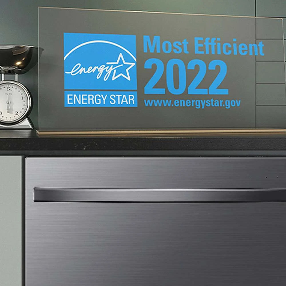 Samsung - Smart 44dBA Dishwasher with StormWash+ - Black stainless steel