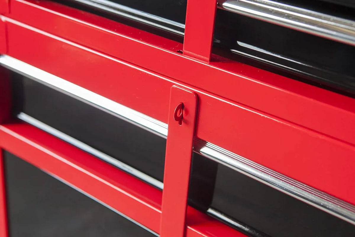 Torin ATBT1204B-RB Rolling Garage Workshop Organizer: Detachable 4 Drawer Tool Chest with Large Storage Cabinet and Adjustable Shelf, 10.98 D x 20.31 W x 40.4 H, Red/Black