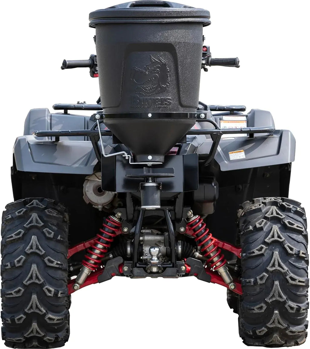 ATVS15A ATV All Purpose Broadcast Spreader for All-Seasons Hunting Deer Feeder, Seed, Fertilizer, Rock Salt and More, 15 Gallon Capacity, Black, 12