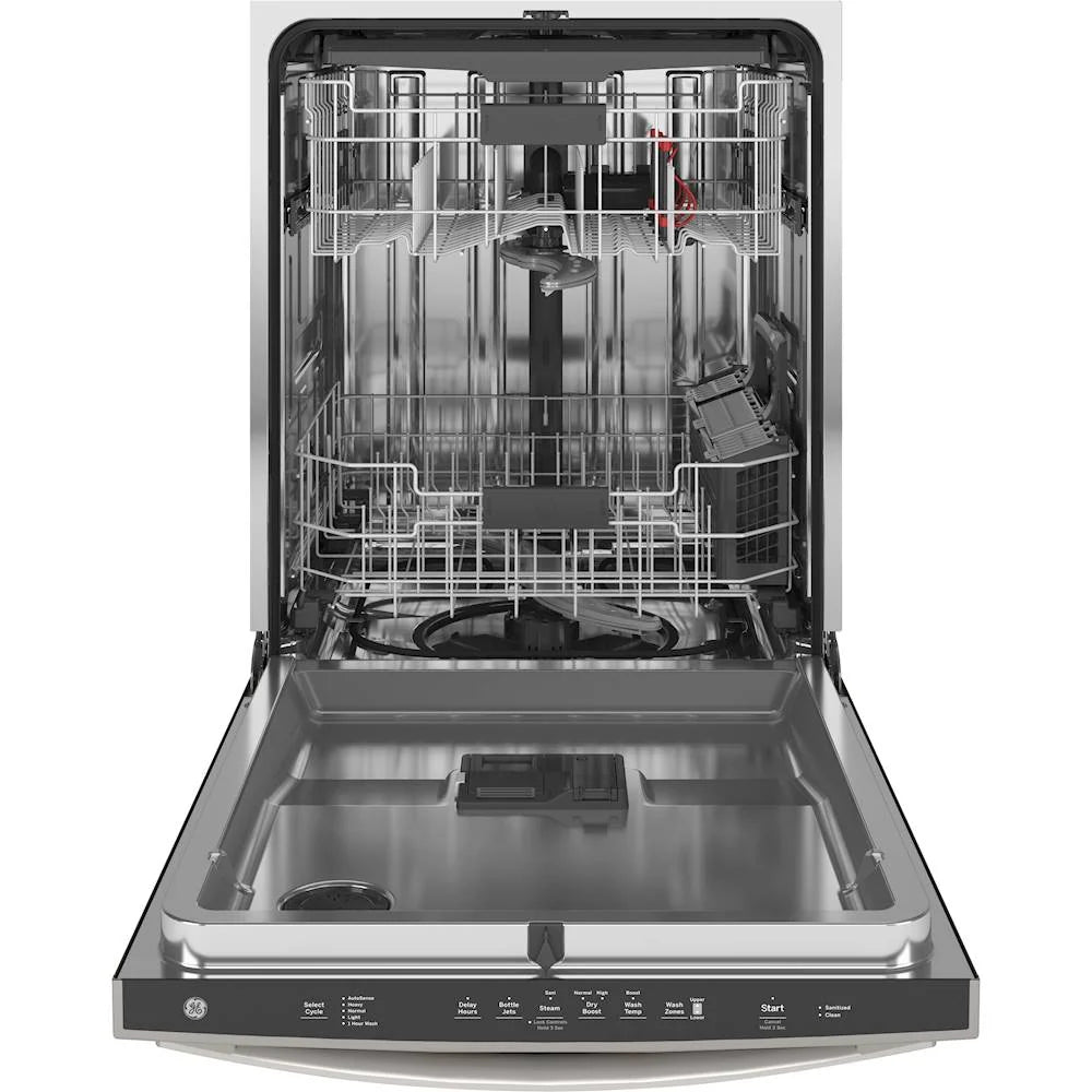 GE - Top Control Built-In Dishwasher with Stainless Steel Tub, 3rd Rack, 46dBA - Slate