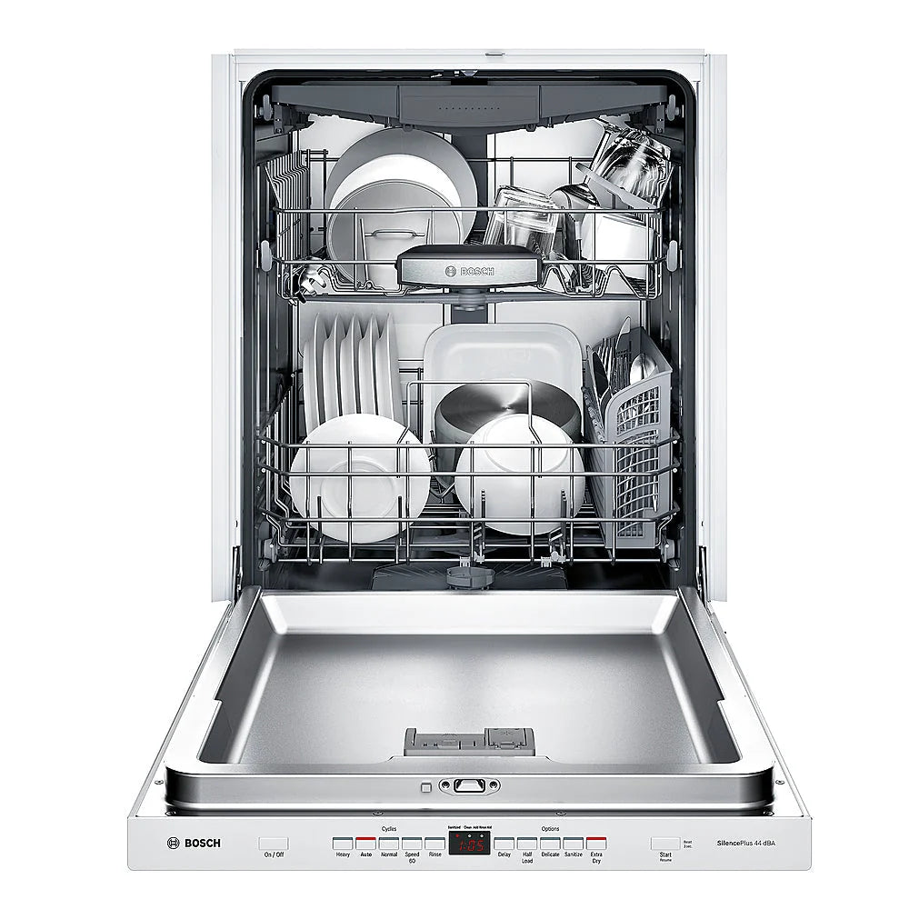 Bosch - 500 Series 24 Pocket Handle Dishwasher with Stainless Steel Tub - White