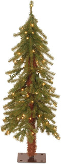 National Tree Company lit Artificial Christmas Tree Includes Pre-strung White Lights and Stand, Hickory Cedar Slim-5 ft