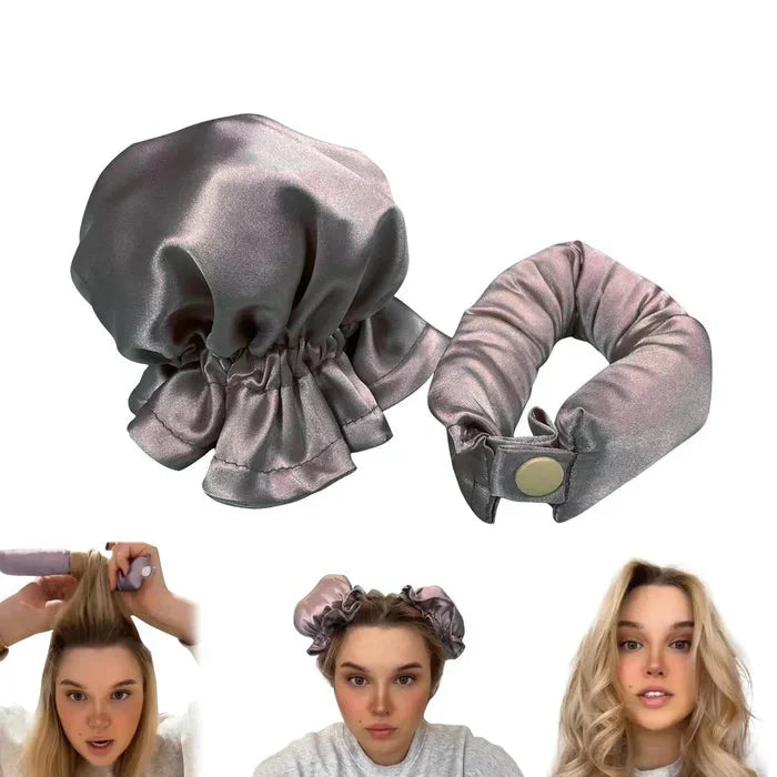 Heatless Hair Rollers with Satin Covers and Adjustable Buckles