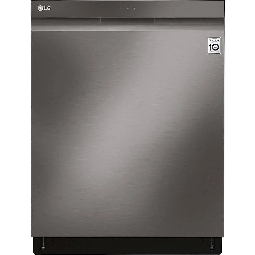 LG - 24 Top Control Built-In Smart WiFi-Enabled Dishwasher with Steam, 3rd Rack and Stainless Steel Tub - Black stainless steel