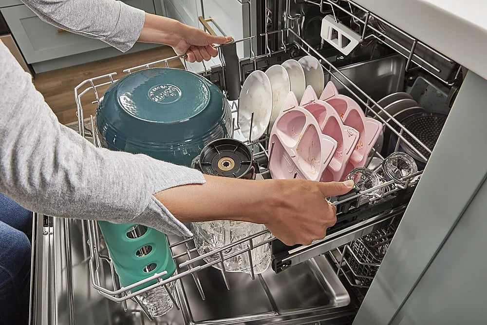 Whirlpool - 24 Top Control Built-In Dishwasher with Stainless Steel Tub, Large Capacity & 3rd Rack, 47 dBA - Black stainless steel