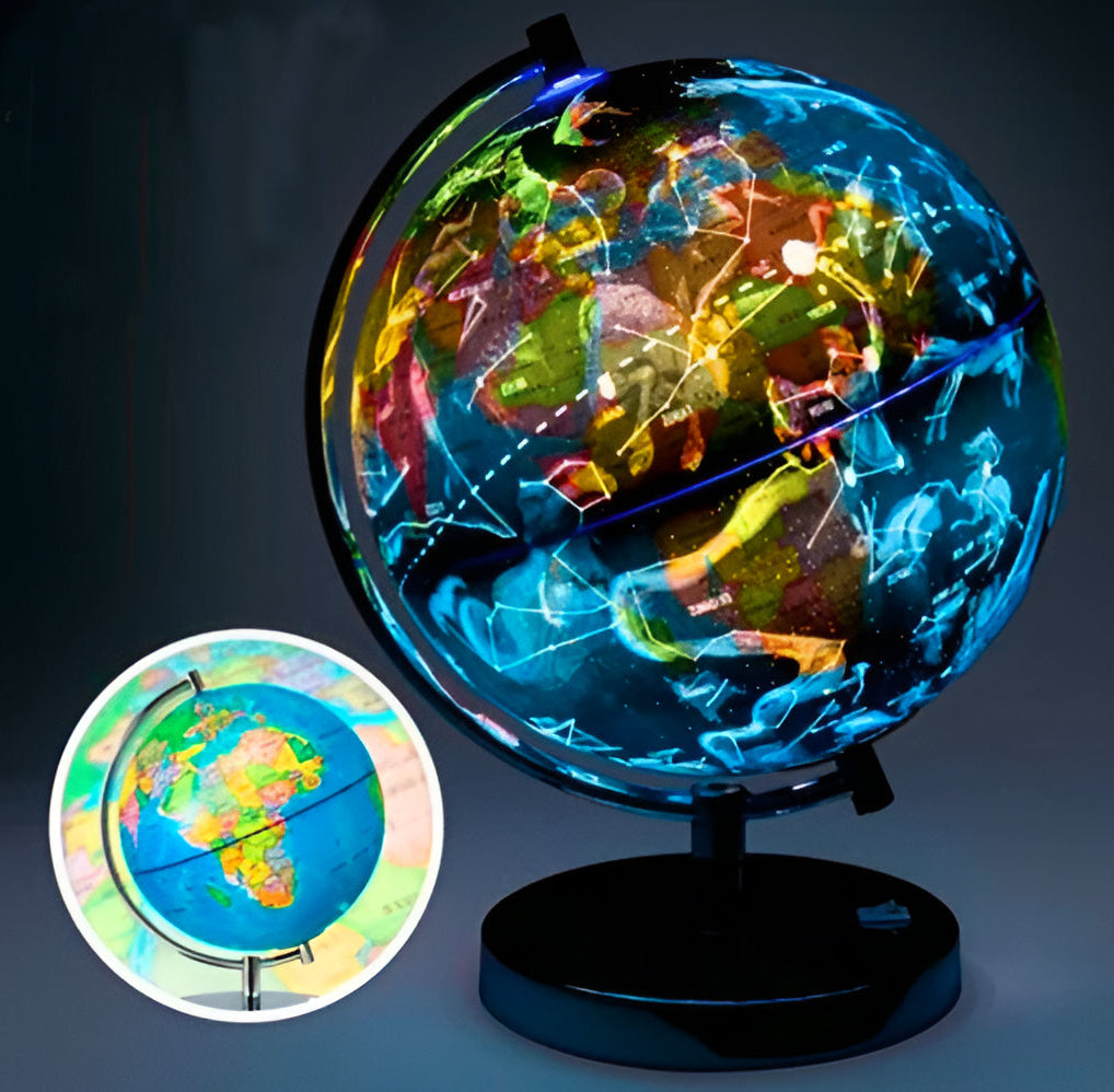 Globe with 12 Constellation Displays and LED Night Light