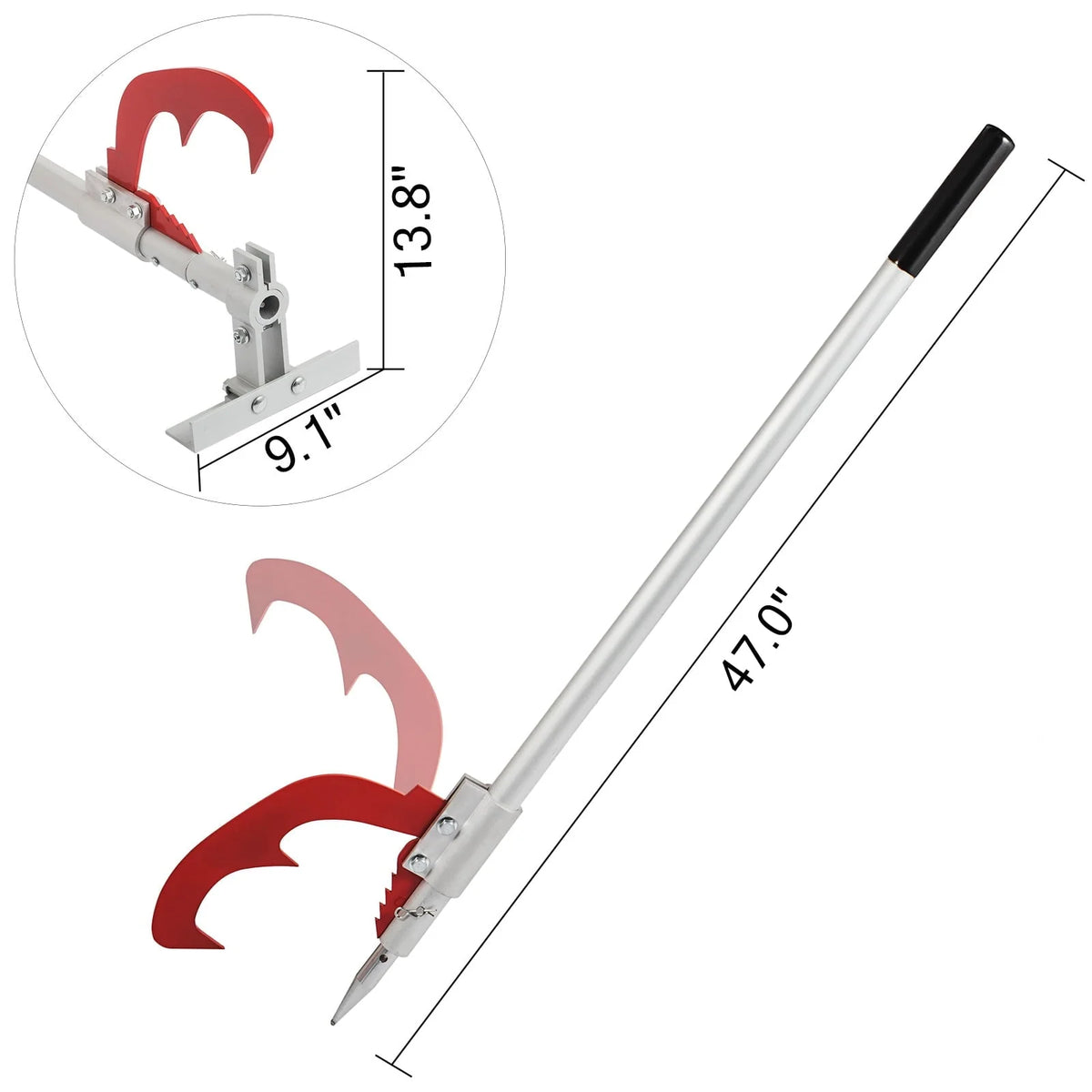 VEVOR 47 Timberjack with Jack Handle Cant Hook Aluminum Log Jack Log Lifter Alloy for Felling and Logging