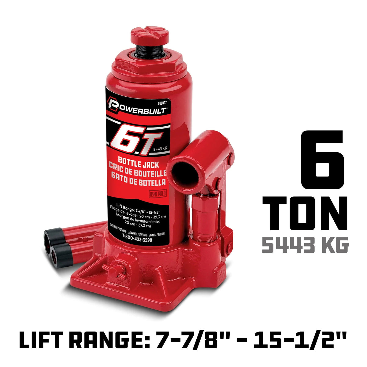 Powerbuilt 6 -Ton Bottle Jack with Storage Case - 640407