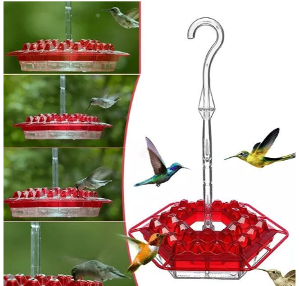 Hanging Hummingbird Feeder with Bee-Resistant Ports and 30 Feeding  Spots