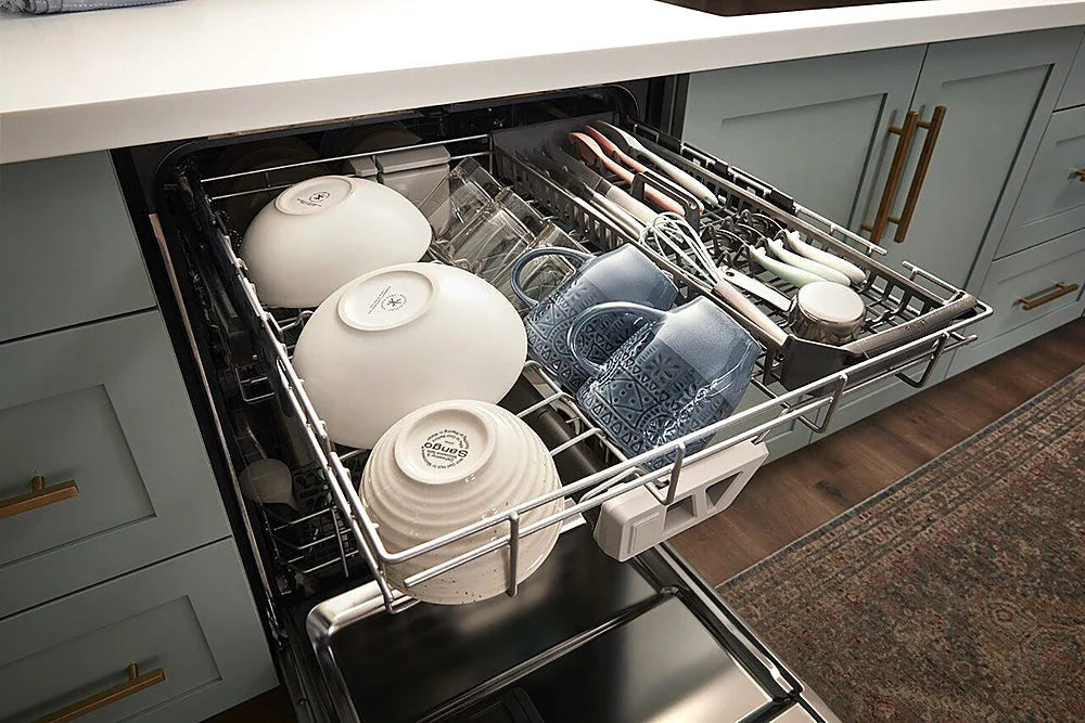 Whirlpool - 24 Top Control Built-In Dishwasher with Stainless Steel Tub, Large Capacity & 3rd Rack, 47 dBA - Stainless steel