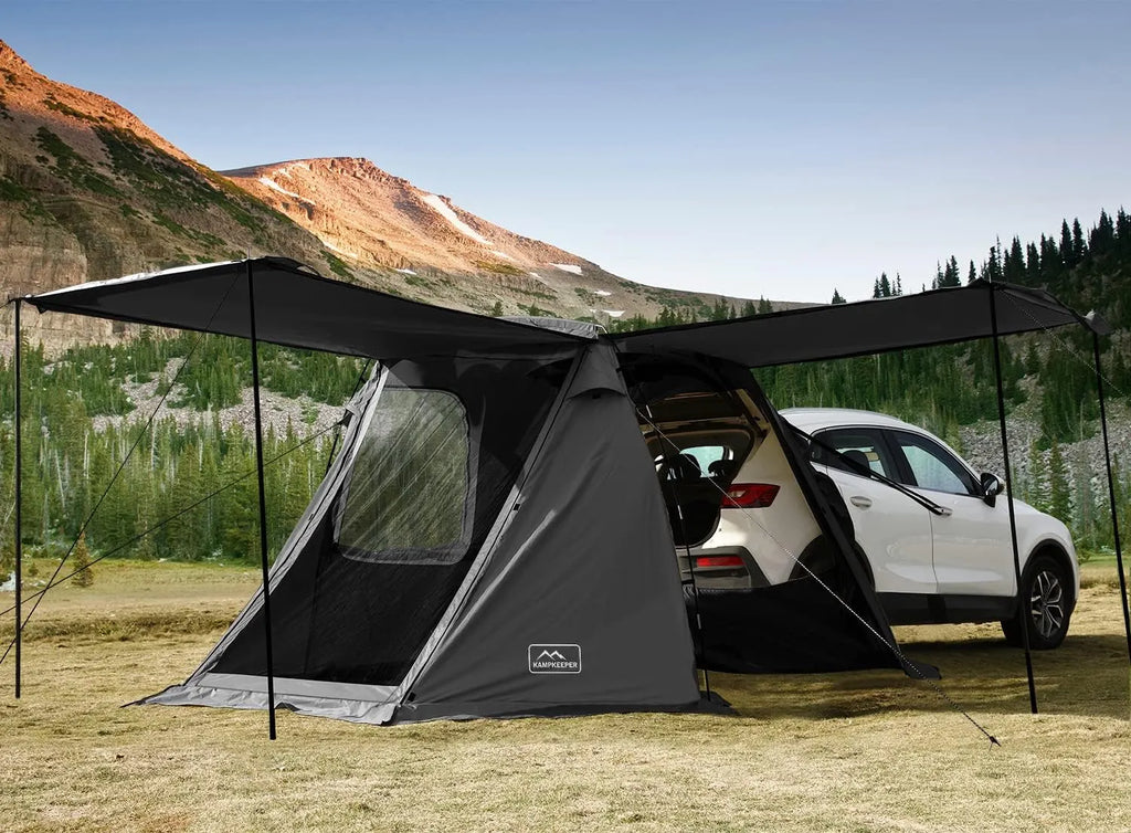 SUV Car Tent, Tailgate Shade Awning Tent for Camping, Vehicle Camping Tents Outdoor Travel (Gray)