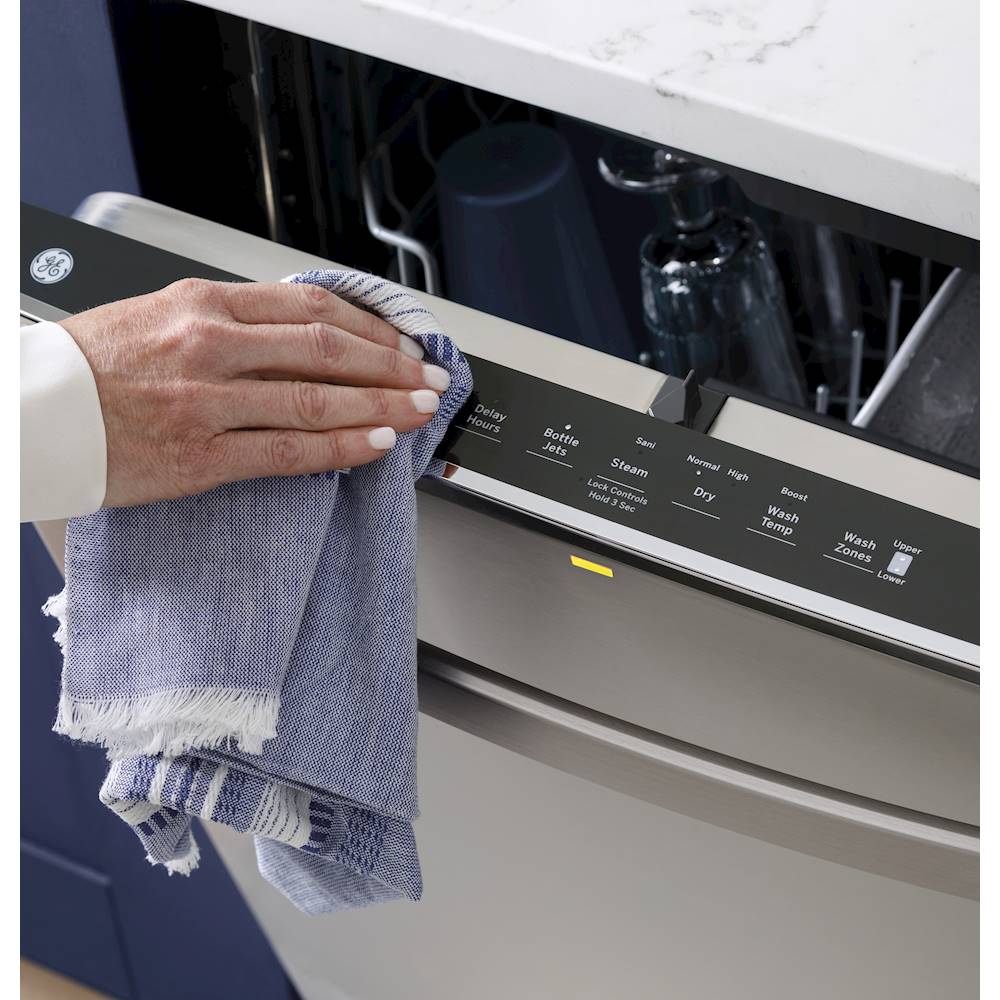 GE - Top Control Built-In Dishwasher with Stainless Steel Tub, 3rd Rack, 46dBA - Slate