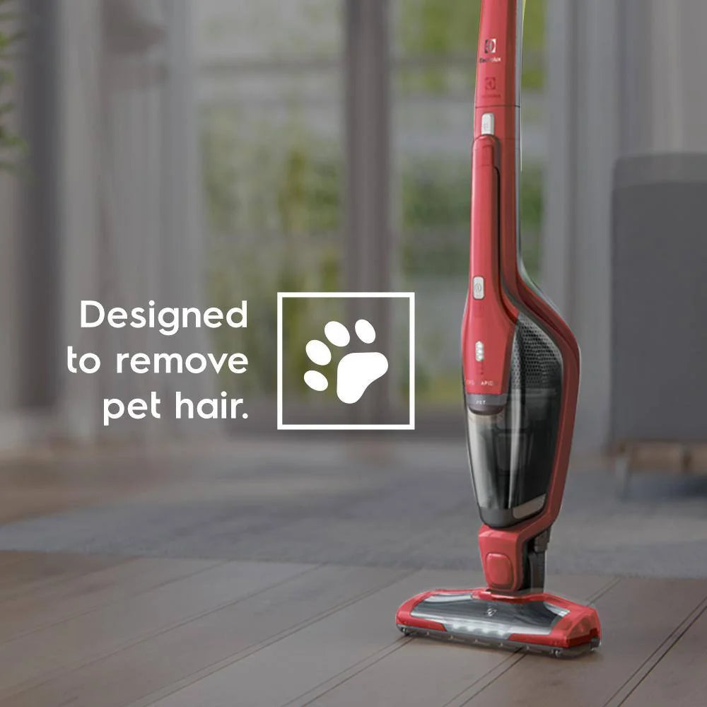 Electrolux EHVS3510AR Ergorapido Pet Bagless， Cordless， with Detachable Handset in Red Stick Vacuum