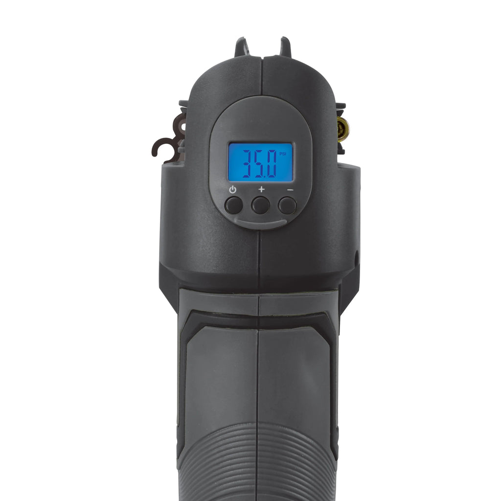 Sun Joe 24V-AJC-LTE-BLK Cordless Portable Air Compressor with Nozzle Adapters, Automatic Digital Pressure Gauge, Built-in LED Light & Case | 24-Volt | 2.0-Amp (Black)