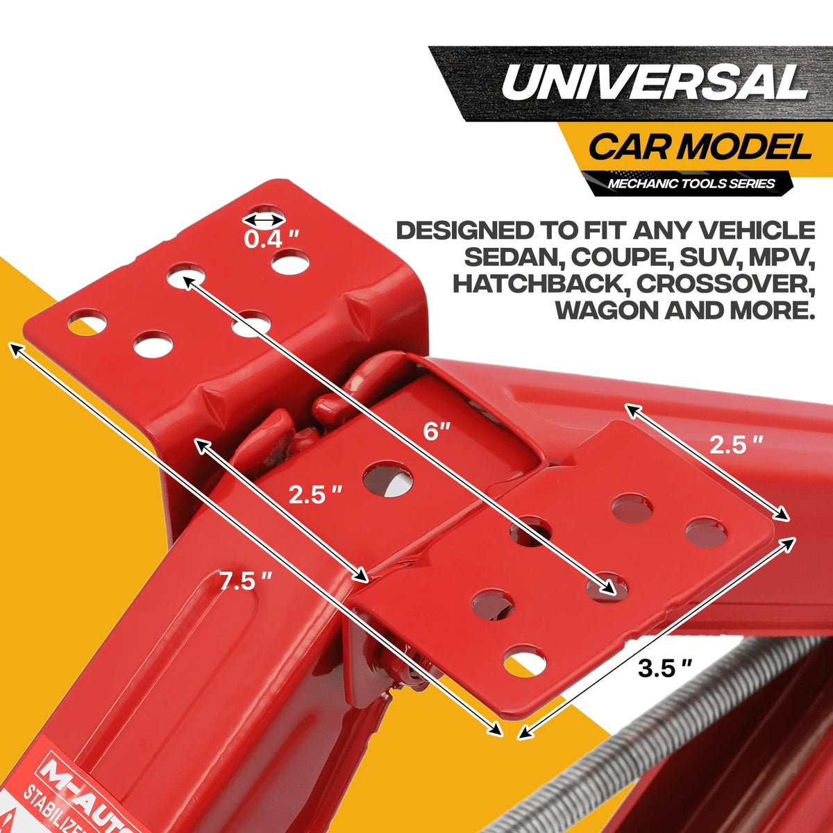 Magshion Set of 4 Heavy Duty Scissor Jack, 2.5 Ton 5000lbs Car Jack Tire Repair Tools Kit, RV Trailer Stabilizer Leveling Scissor Jacks with Handle, Red