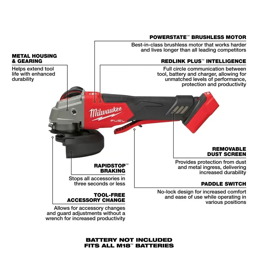 Milwaukee Pre-Sale 2888-20 M18 FUEL 18V 4-1/2 / 5 Cordless Paddle Grinder - Bare Tool