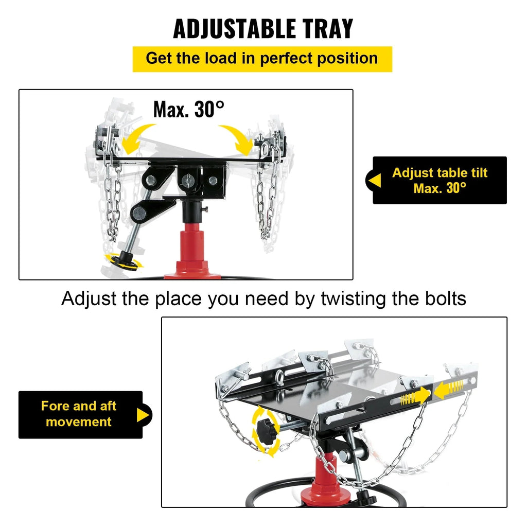 BENTISM Transmission Jack 1100 lbs 2-Stage Hydraulic High Lift Vertical Telescopic,Red